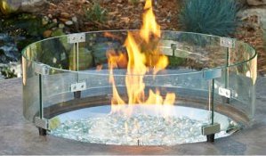 glass wind guard for fire pit