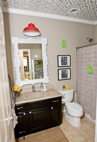 cheap frame painted white for bathroom mirror